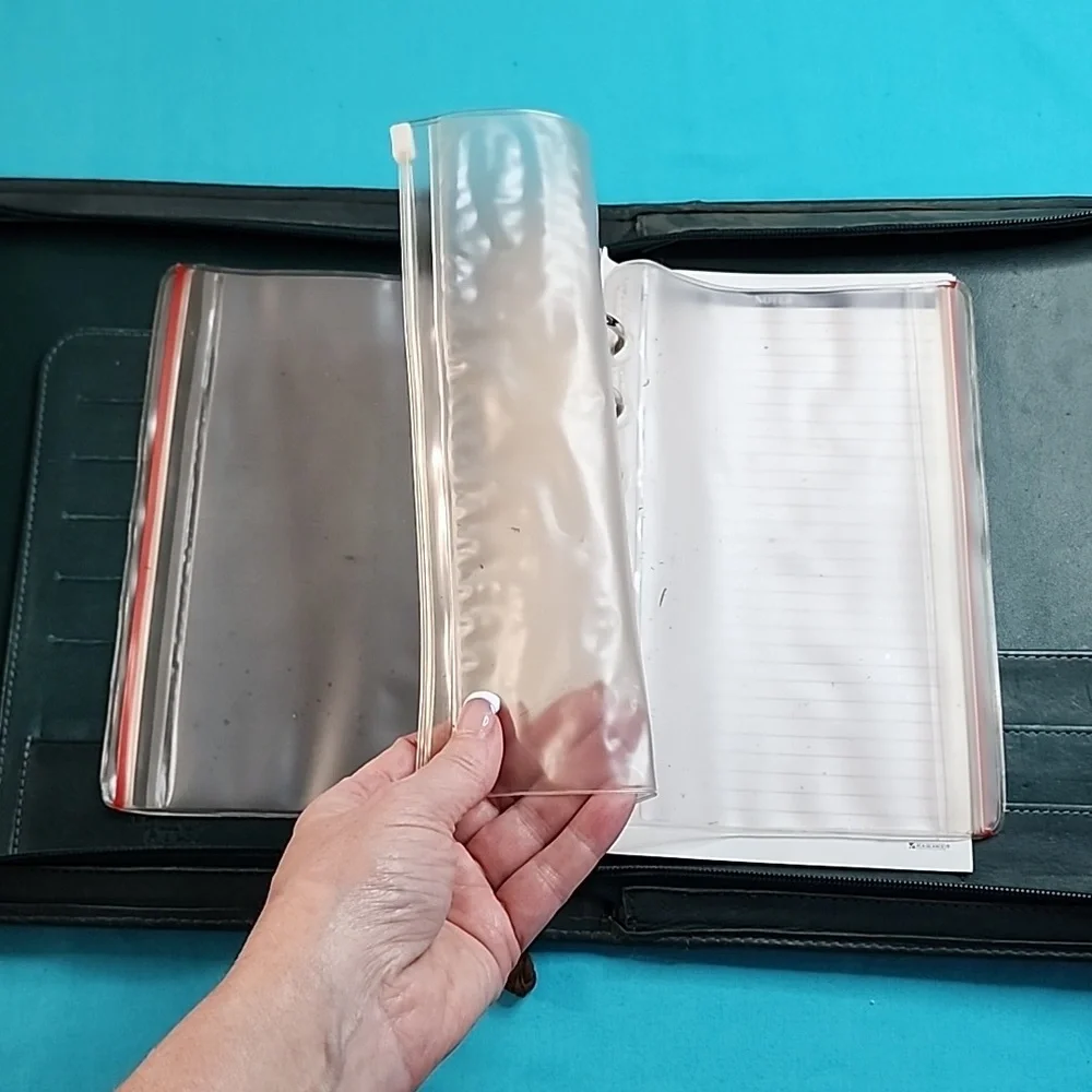 Vintage Franklin Quest Zip Around Green Leather Planner Organizer